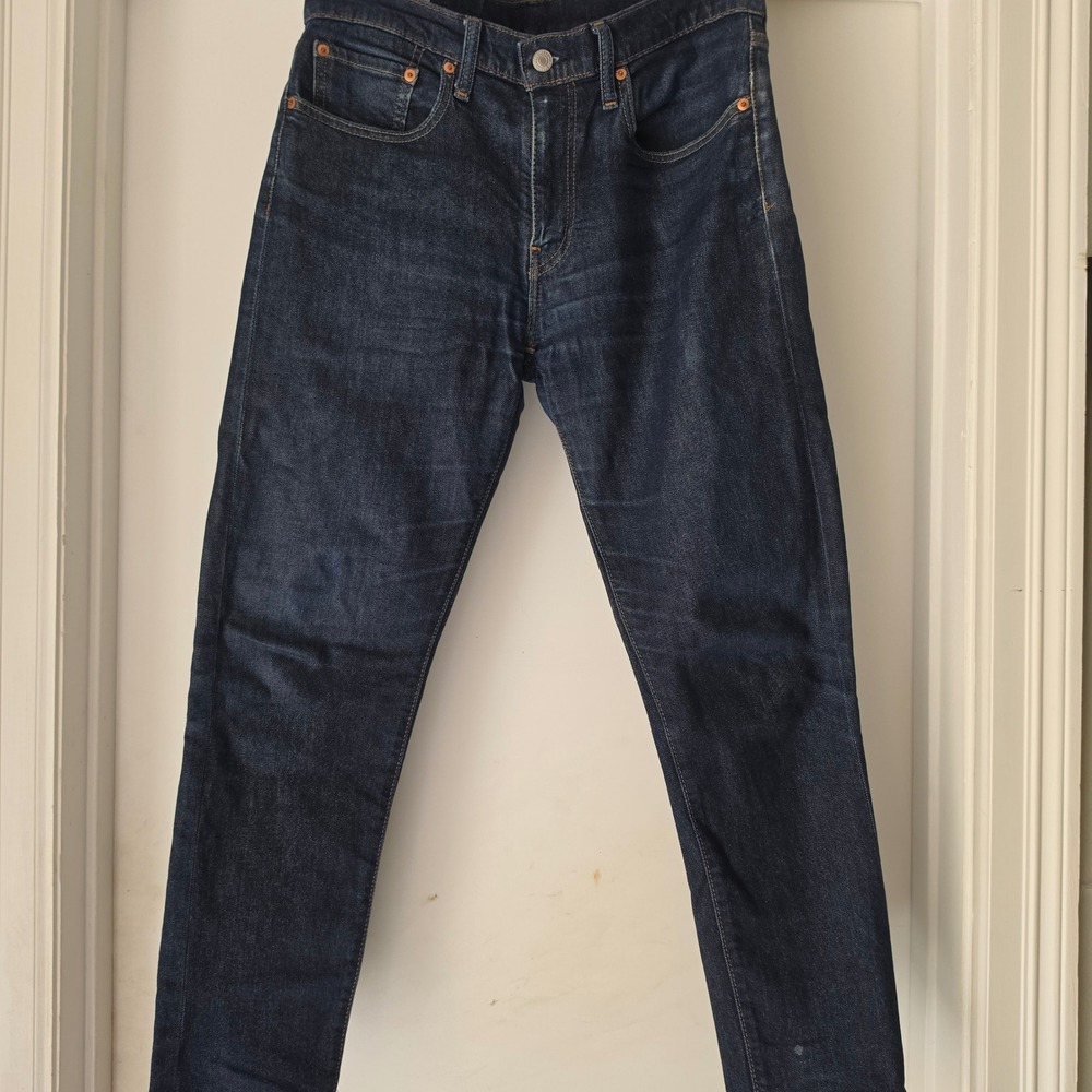 Levis lot 502 big E Slim Fit Jeans Mens Dark Indigo Blue Denim Pants W29 L30